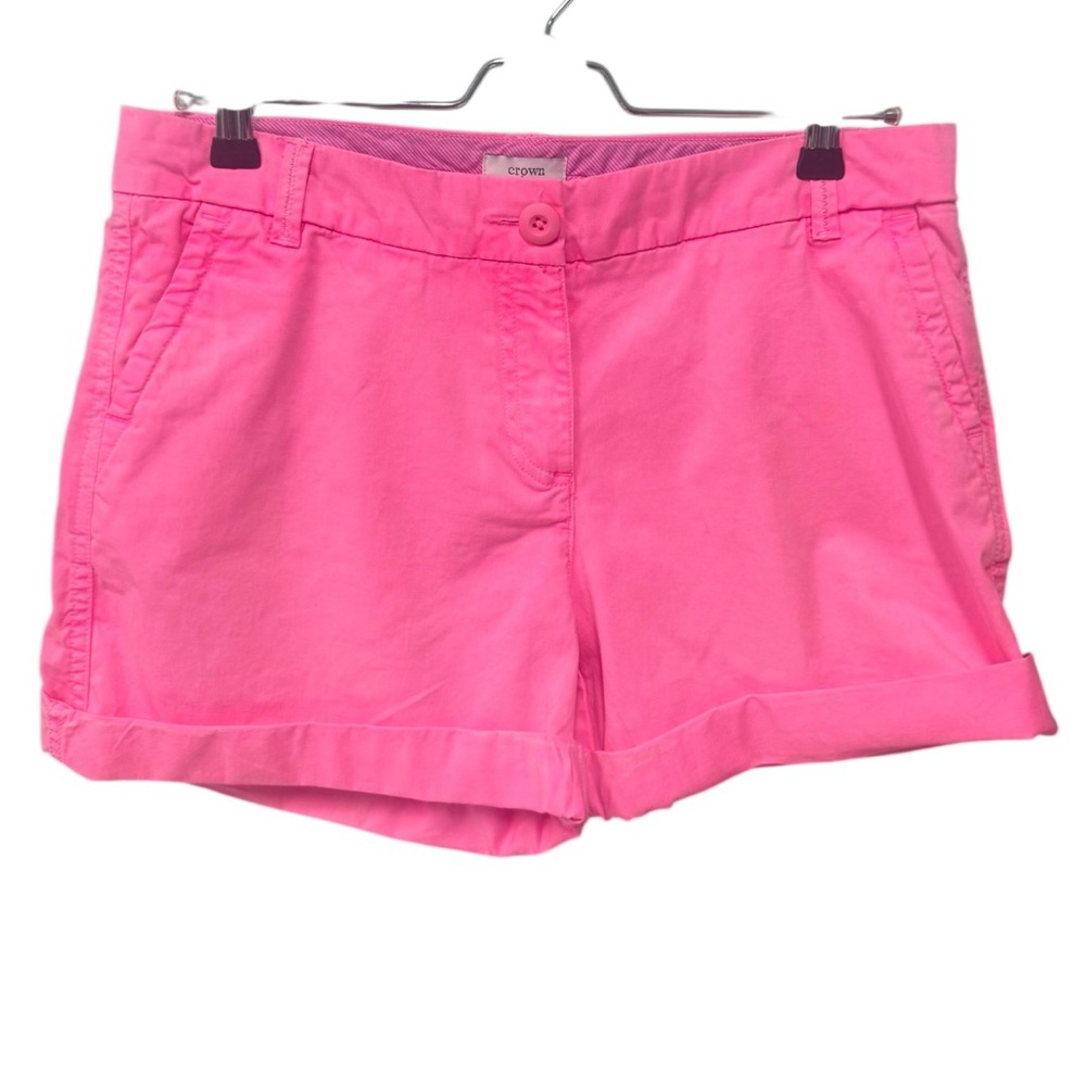 Crown & Ivy Pink Caroline Cuffed Hot Pink Shorts  Size 8